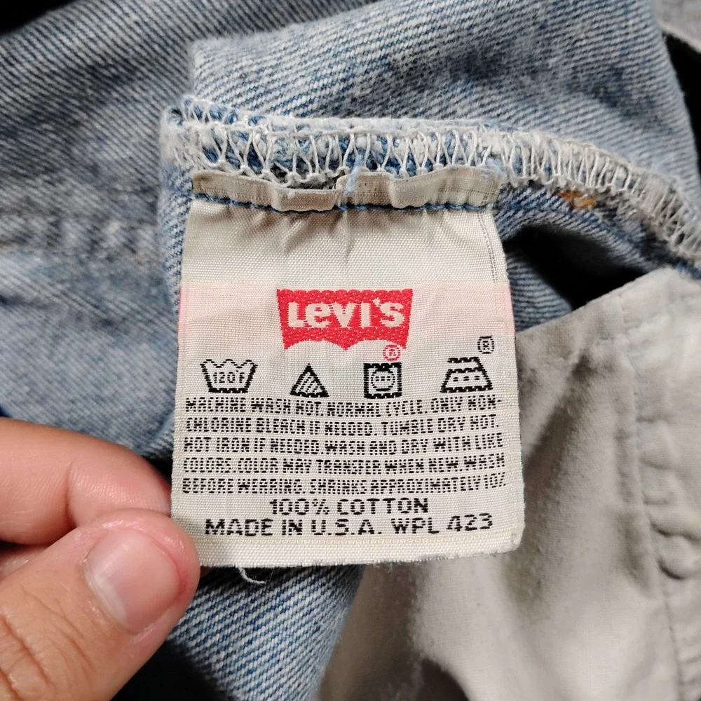 Vintage 90s Levi's 501-0000 Men 38x30 Light Wash Button Fly Made in USA Jeans